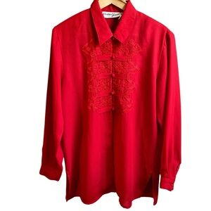 Vintage Christine Gerard Red Blouse